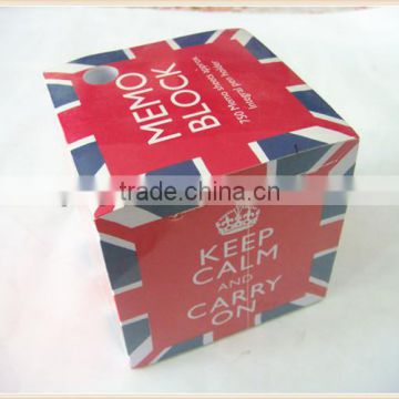 color paper memo cube,paper memo cube with pen hole