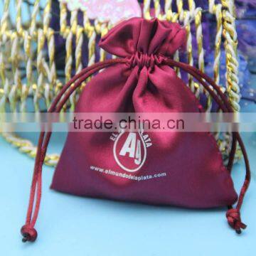 China Factory Gift Drawstring Silk Small Satin Bag