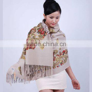 Factory Free Sample No MOQ Custom Design 100% Wool Shawl