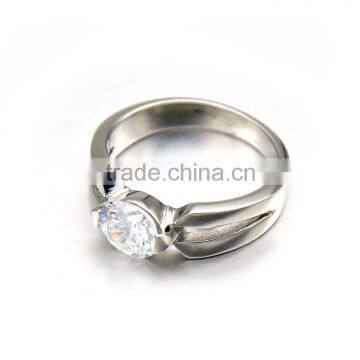 2016 Classic Women Wedding Band Jewelry Never Fade Stainless Steel Diamond Ring photo-2