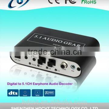 2015 newest digital to 5.1CH Earphone Audio Decoder