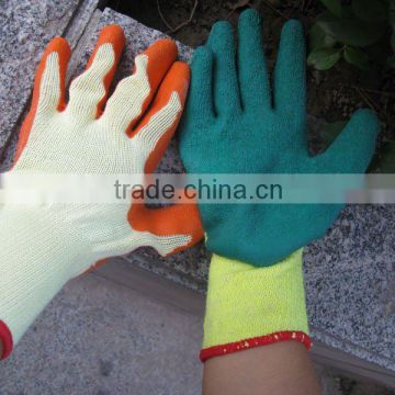 rubber coated labor protective working latex gloves