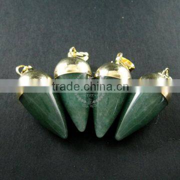 15x30mm Water Drop Shape Gold Plated Green Aventurine Jasper Jade Power Stone Pendant Charm DIY Supplies 1850208 photo-1