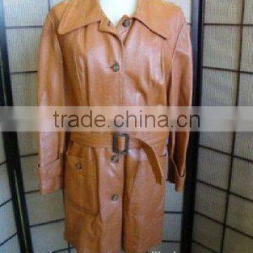 Vintage Brown Ladies Leather Coat