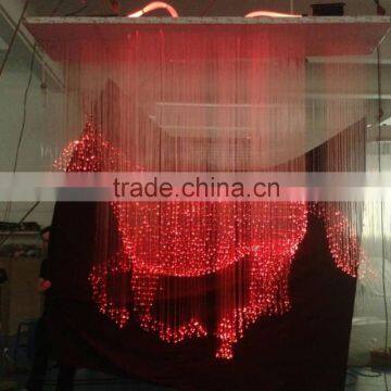 Optical Fiber Silk Glass Beads for Chandelier , Fiber Optic Stainless Steel Pendant Lamp photo-3