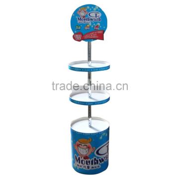 3 Tier Metal Wire Round Floor Display Bin Stand