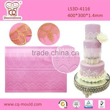 Sugar Icing silicone lace Mold for Cupcake cake border decorating