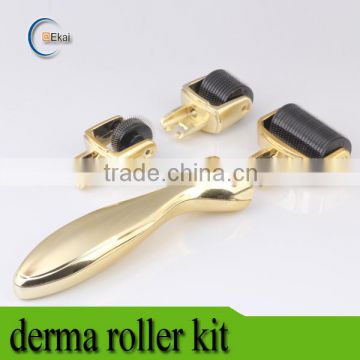 Topest selling white handle 3 in 1 derma roller with gold plate