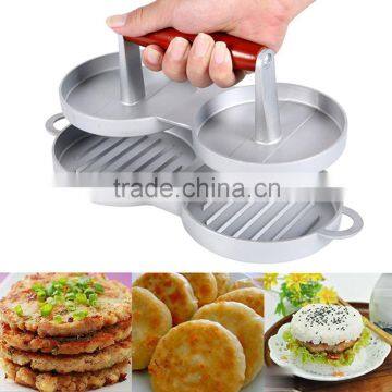 Household Double Manual Mini Burger Press Hamburger Patty Maker Burger Press photo-3