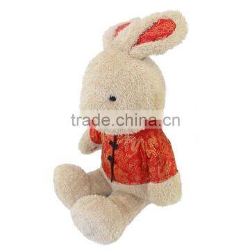 Cheap Custom Plush Rabbit Toys in Red Clothes photo-2