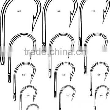 Wholesale High Carbon Steel jig fishing hook fishing hooks round bent sea hook flat SS tuna hook