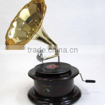 Antique Music Brass Round Gramophone Reproduction