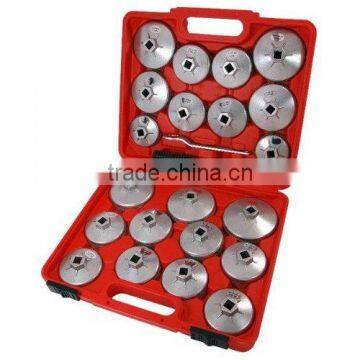 23PCS Cup Type Oil Filter Wrench Set Aluminum Alloy Cup Type Oil Filter Wrench Socket Removal Garage Tool