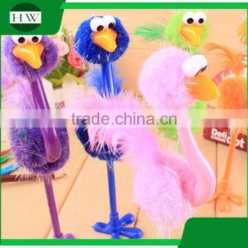 Promotional Wholesale Cheap Funny Cartoon School Office Stationery Mini Plastic Ostrich Roller Ball Point Pen photo-5
