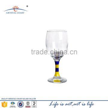 Wholesale Colored Glass Water Goblets With Strip Stem sale