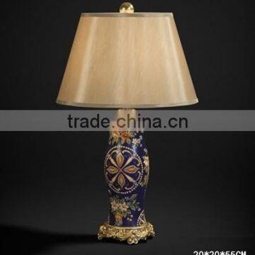 Vintage Wooden Desk Lamp With Hand Painting, Imitated Candle Holder Desk Lamp With Shade, Wood Carved Decorative Center Piece photo-6
