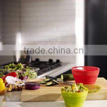 Collapsible Bowl Set | 4oz , 16oz , 32oz, Eggplant, Lettuce & Tomato photo-5