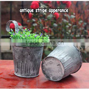Bulk Antique Black Galvanized Outdoor Wall Hanging Metal Planter photo-4