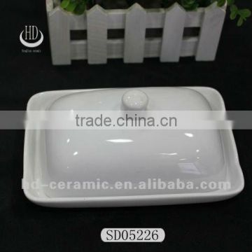 white ceramic butter dish with lid,porcelain butter dish