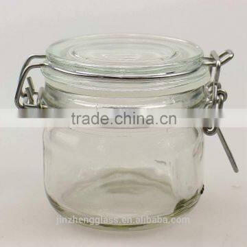 mini round sealed transparent 200ml Clip Top Jar