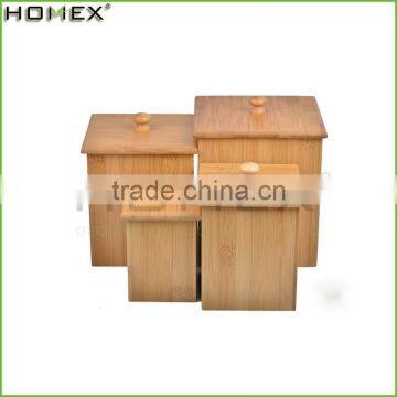 Natural Square Bamboo Canister With Lid Bamboo Jar Cheap Tea Pots/Homex_Factory photo-2