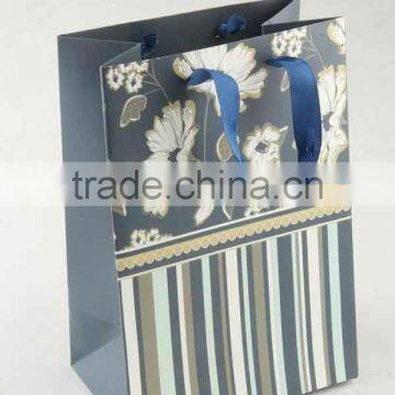 Printed Foldable Gift Bag With Stripe Patterns/ Shopping Paper Bag photo-3