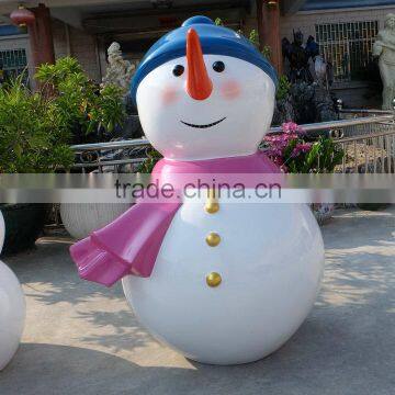 Fiberglass Christmas snowman figurine for park decoration