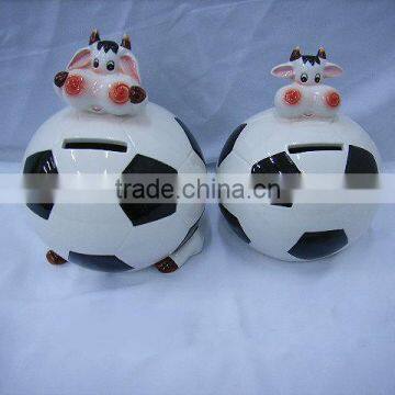 cow shape ceramic money money saving bank