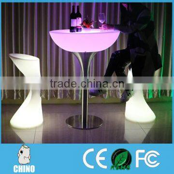 Glowing bar nightclub furniture illuminated led bar table with Stainless Steel