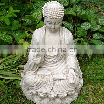 China Factory Supply Estern Style Natural White Marble Buddha Statues Garden for Sale photo-2
