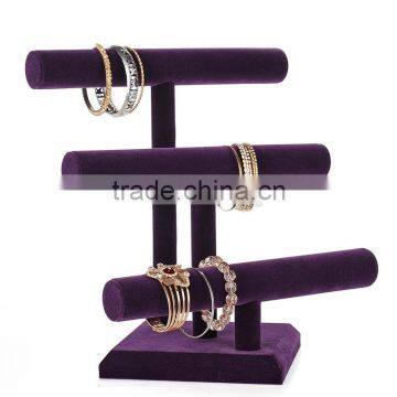 2016 Three Tiers Purple Velet Woman Stand for Bracelet photo-2