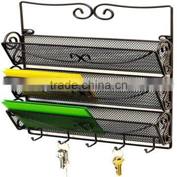 2017 Wholesale Wall Letter Holder, Letter Holder & Key Rack for Office, Kitchen-Wall Mount, Bronze photo-2