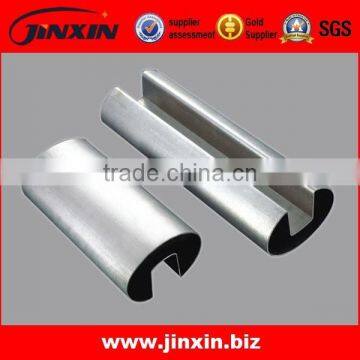 Wrough Stainless Steel Oval U Channel Pipe / Inox Oval U Shape Slot Tube