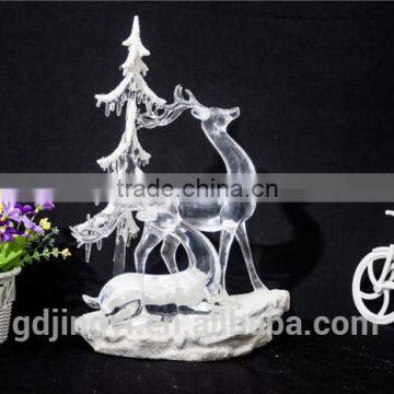 Clear Standing and Crouching Deer and Tree With LED Light for 2015 photo-2