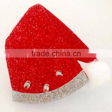 Fashion design christmas glitter art and crafts led flashing light handmade brooch pin