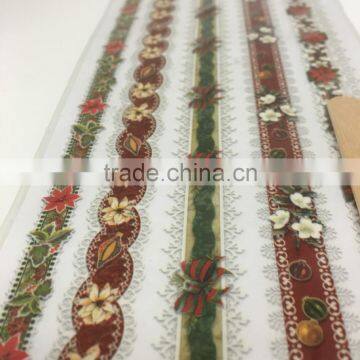 Embroidery Lace Rub-ons Transfer, X'mas Season Transfer Sticker, Decoration Embroidery Lace Transfer With Stick photo-3