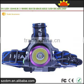 Comfortabel Wear Outdoor Headlight XM-L T6 Led 1800Lm 3 Mode High Power Led Headlamp photo-3