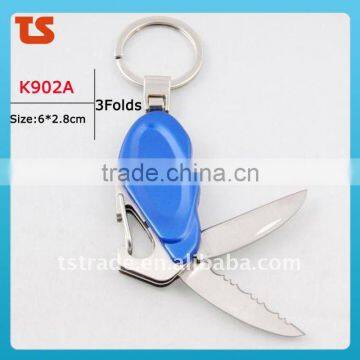 2014 Mini Cute design LED metal utility keychain gift knife K902A