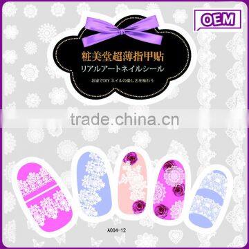Joyme Wholesale Nail Supplies 2d Nail Art Sticker Ultrathin Water Transfer White Lace Nail Sticker photo-2
