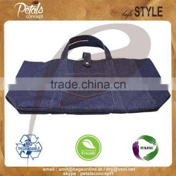 New Design Denim Tote Bag With Handle & With Loop Closure photo-6
