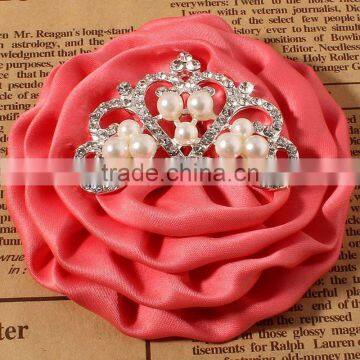 Satin Hanmade Rose Flower With Crown for Kids Hair Accessories photo-3