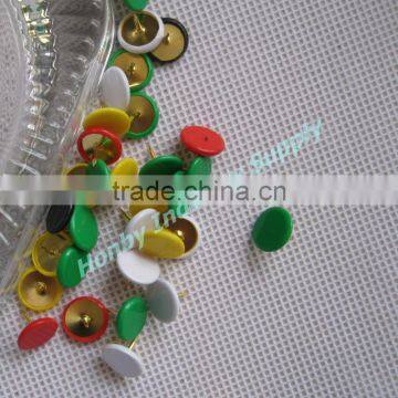 PVC Coat Round Button Shape Coloured Decorative Thumb Tack