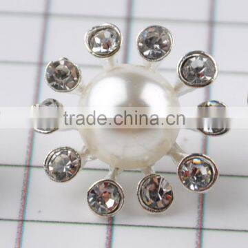 Keering Open Mold Glass Pearl Crystal Rhinestone Shank Button for Wedding Invitation