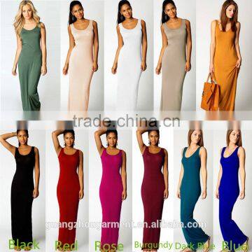 Candy Color Women Long Plus Size Sleeveless Sexy Party Tank Maxi Dresses