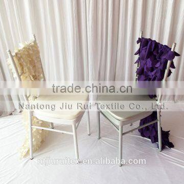 35cm*200cm 3D Taffeta Chiavari Chair Sash 20PCS A Lot Free Shipping (Purple Wafer & Cream Leaf Shape) 2 Style Can Be Choose photo-5