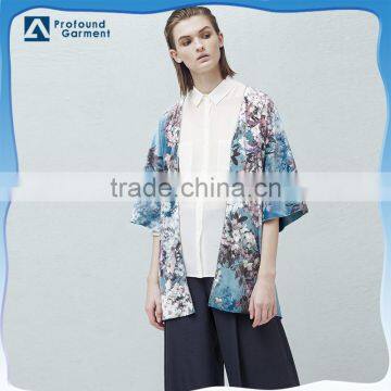 ladies short sleeve light velvet jacket custom printing