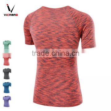 Fashion Wholesale Fitness Apparel Womens Tights Sport Yoga T-shirt Wear photo-2