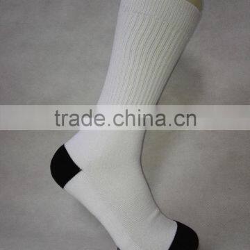 White Blank Polyester Socks for Sublimation With Black Heel and Toe photo-6