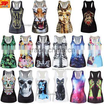 Women Tank Top 3d Printing, 100% Polyester photo-4
