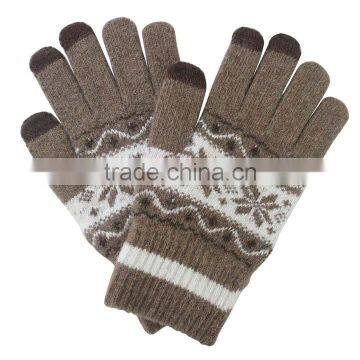fashion jacquard touch screen gloves phone gloves